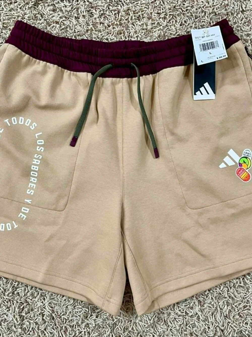 Adidas Men’s Hispanic Heritage Shorts Tan JY3678, Size Large (New)